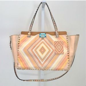 VALENTINO ROCKSTUD TOTE ORANGE MULTI NWTS!